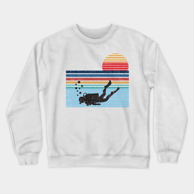 Vintage Retro Scuba Diving Gifts For Scuba Diver Crewneck Sweatshirt by mrsmitful01